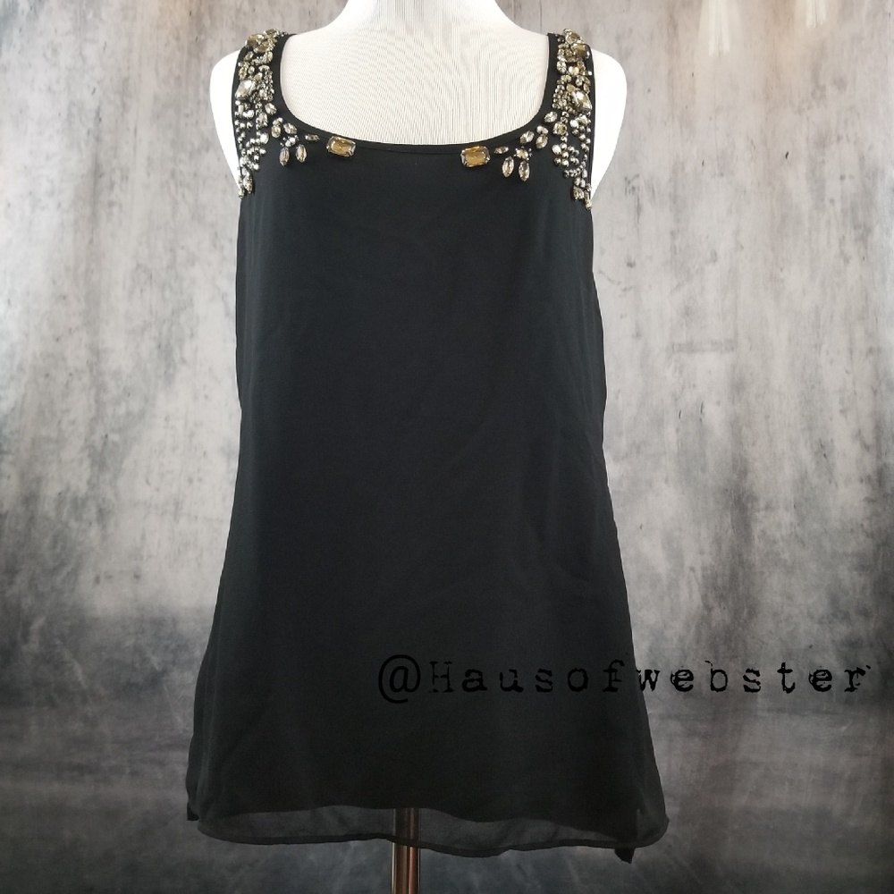 [Express] rhinestone trimmed tank top